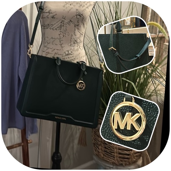 MICHAEL Michael Kors Jessie Large Tote Satchel in Racing Green, BNWT - Picture 4 of 16